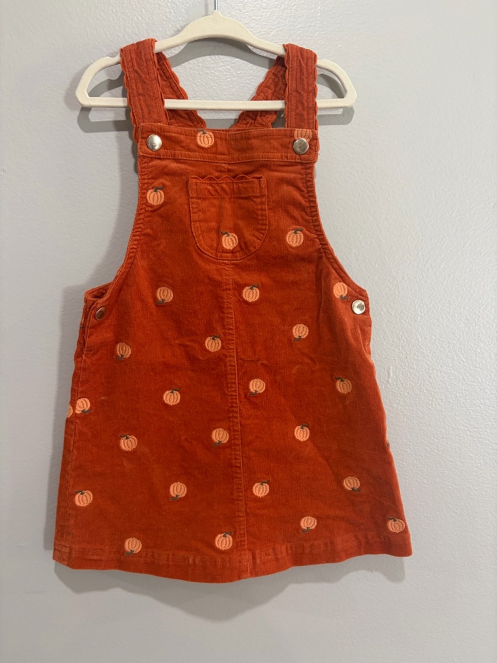 Max Studio Orange Corduroy Pumpkin Pinafore Jumper size 4T